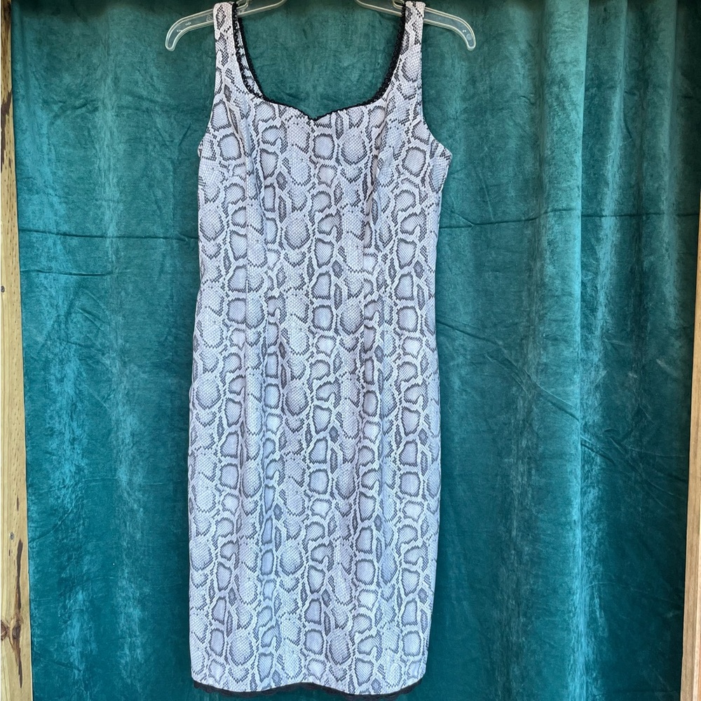 CDC Vintage 90s Y2K Sweetheart Pencil Bodycon Snake Print Tank Dress size 8P